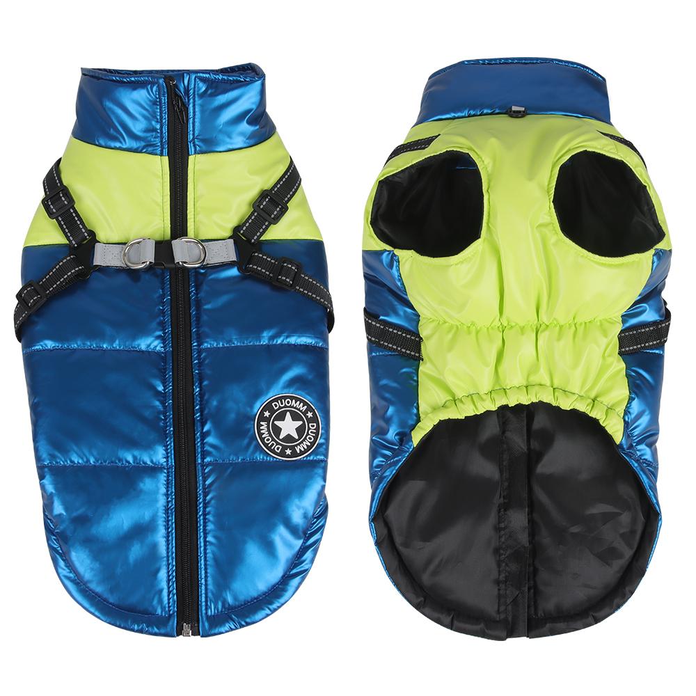Fashion Yorkshire Puppy Dog Coat Jacket with Harness Winter Warm Pet Clothes for Small Dogs Chihuahua Overcoat Mascotas Clothing