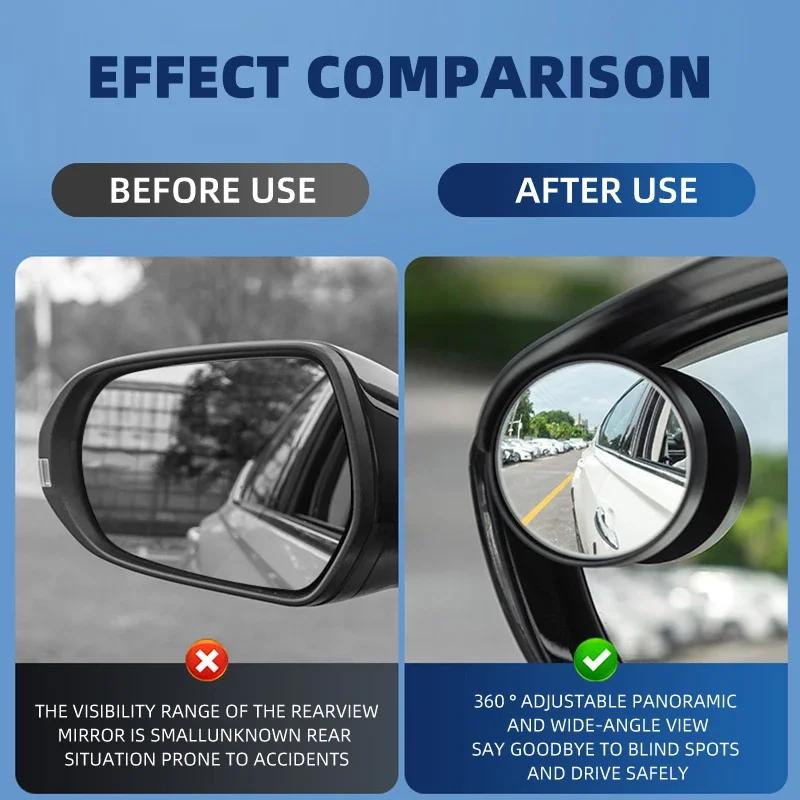 2pcs Adjustable Car Rain Eyebrow Small Round Mirror for Skoda Fabia Superb Kamiq Kodiak Yeti Karoq Octavia RS Car Accessories Wsjn67