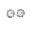 E540 White Gray Delight Crystal Silver Needle Earrings