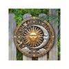 Iron Wall Art Sun Moon Round Metal Sign 20cm Home Decor Gift