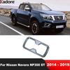 For Nissan Navara NP300 ST 2014-2017 2018  Carbon Fiber Car Center Console Water Cup Holder Frame Cover Trim Accessories
