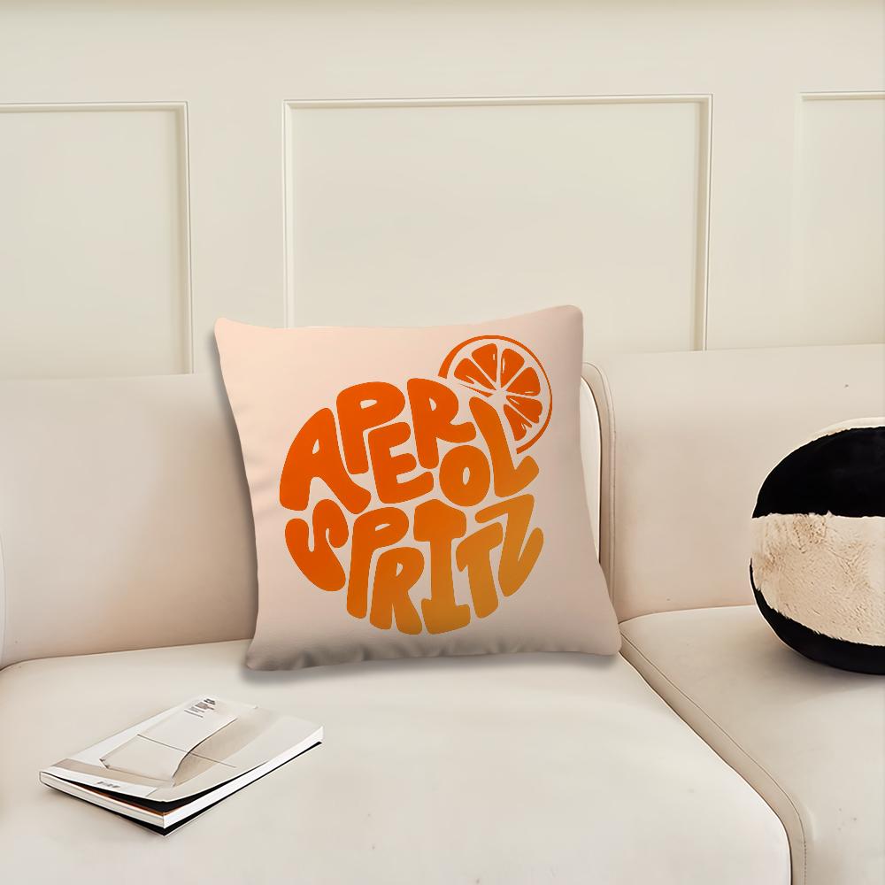 Housse de coussin logo Aperol Spritz Coussin Chambre à coucher Tête de lit Canapé Salon Dossier Sieste Housse de coussin