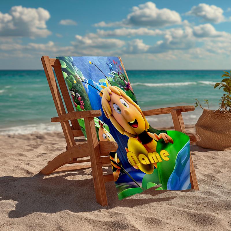 Personlig Strandhandduk i Ultramjukt Material med Tema Maya Hia, Perfekt för Poolen - Camping, Dykning - Perfekt Reseessentiel, Färgstark Strandhandduk.
