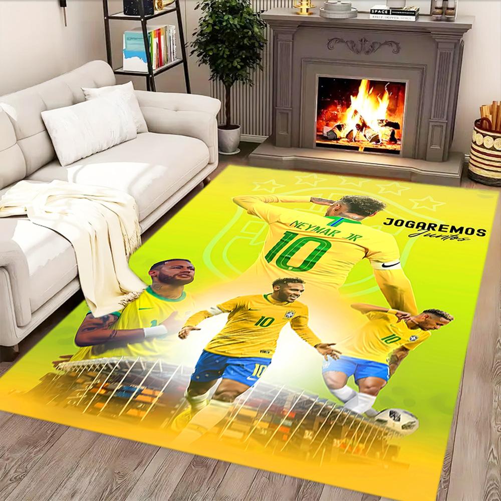 Braziliaanse Voetbalsterren vloerkleed voor woonkamers, slaapkamers, huisdecoratie en als cadeau.