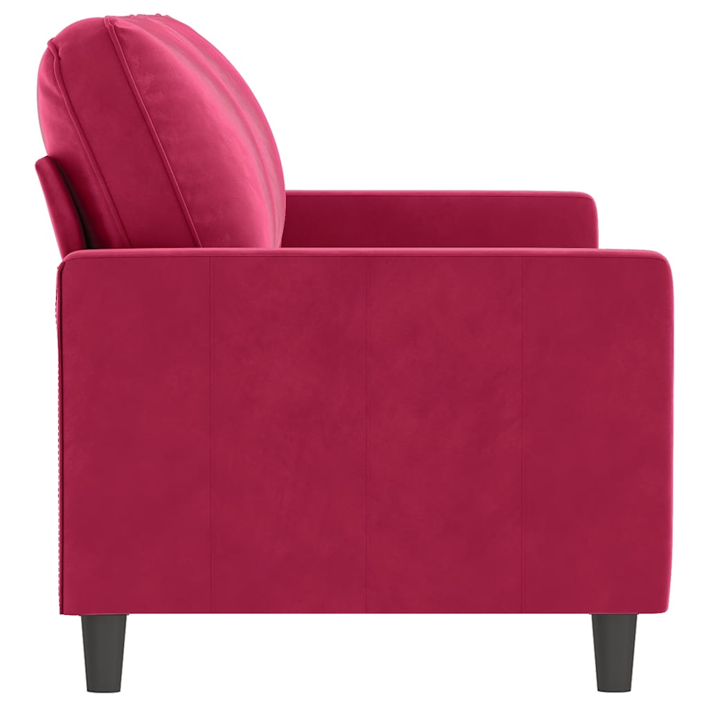Vidaxl 2-Seater Sofa, Wine Red, 140 Cm, Upholstered In Velvet