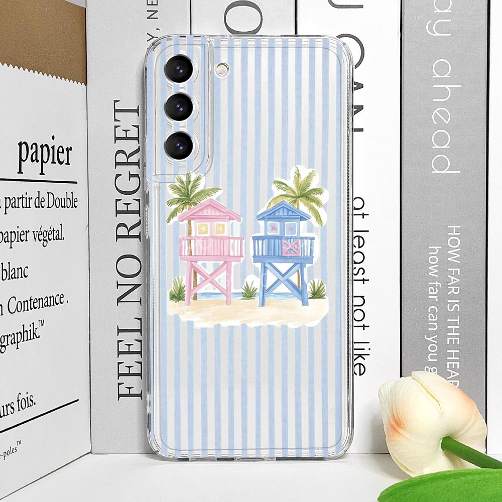 Kreative Streifenmuster-Handpalmen-Kokospalmen-Handyhülle für Motorola Moto Edge 40 Pro G85 G73 G71 G60 G22 G52 G32 Weiche Hülle