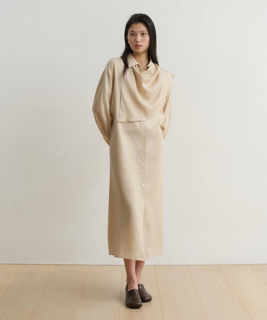 Towave Layer Shirt Dress_Cream Yellow