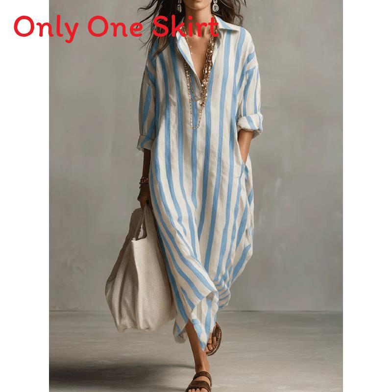 Stripe Shirt Dress With Pockets For Casual Summer Wear