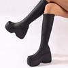 Fashion Women Platform Ankle Boots High Heels Leather Fashion Shoes Woman 2025 Trend Chelsea Boots Winter New Motorcycle Mujer Botas