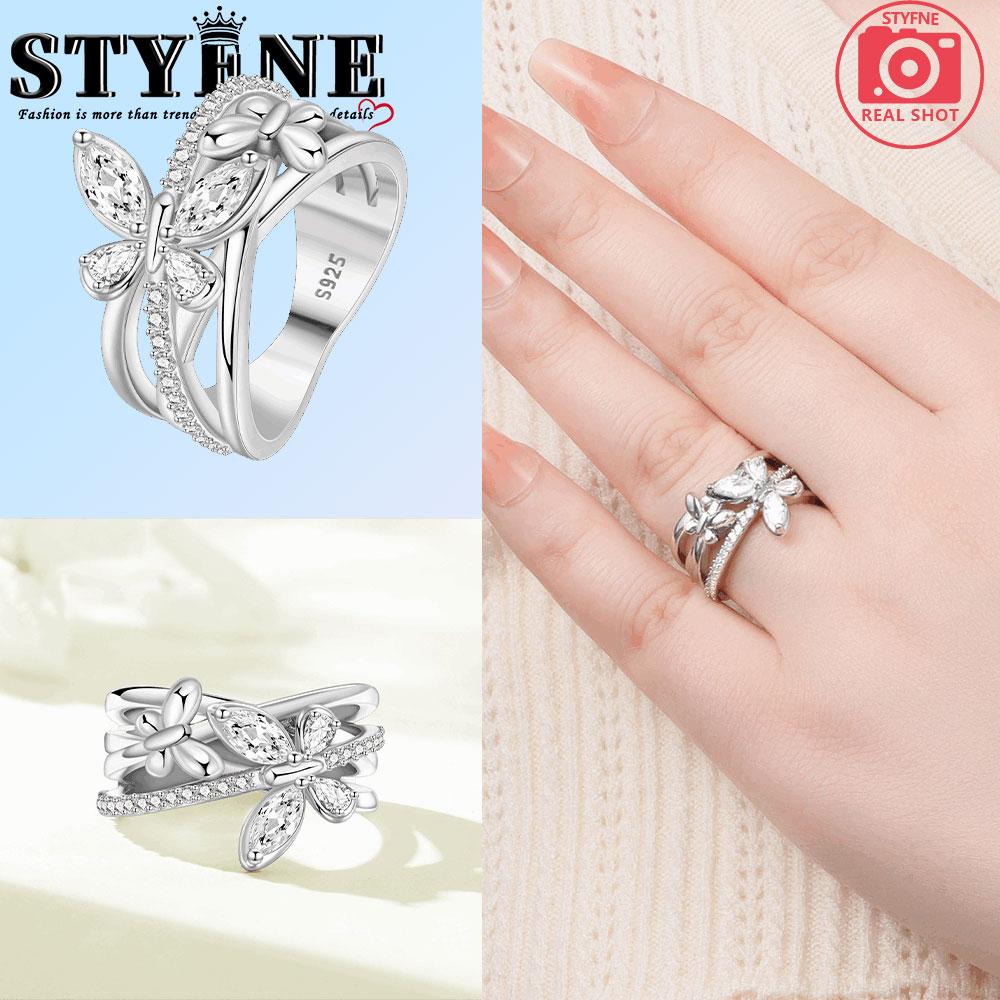 copper Authentic Blue butterfly flying Ring Womens Anniversary Gift Engagement Rings for Women Mens Jewellery High Quality