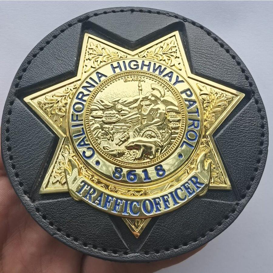Ny California Highway Ren Koppar Märke och Sjuhörnig Inlagd Plånboksbältesspänne Pärlkedja