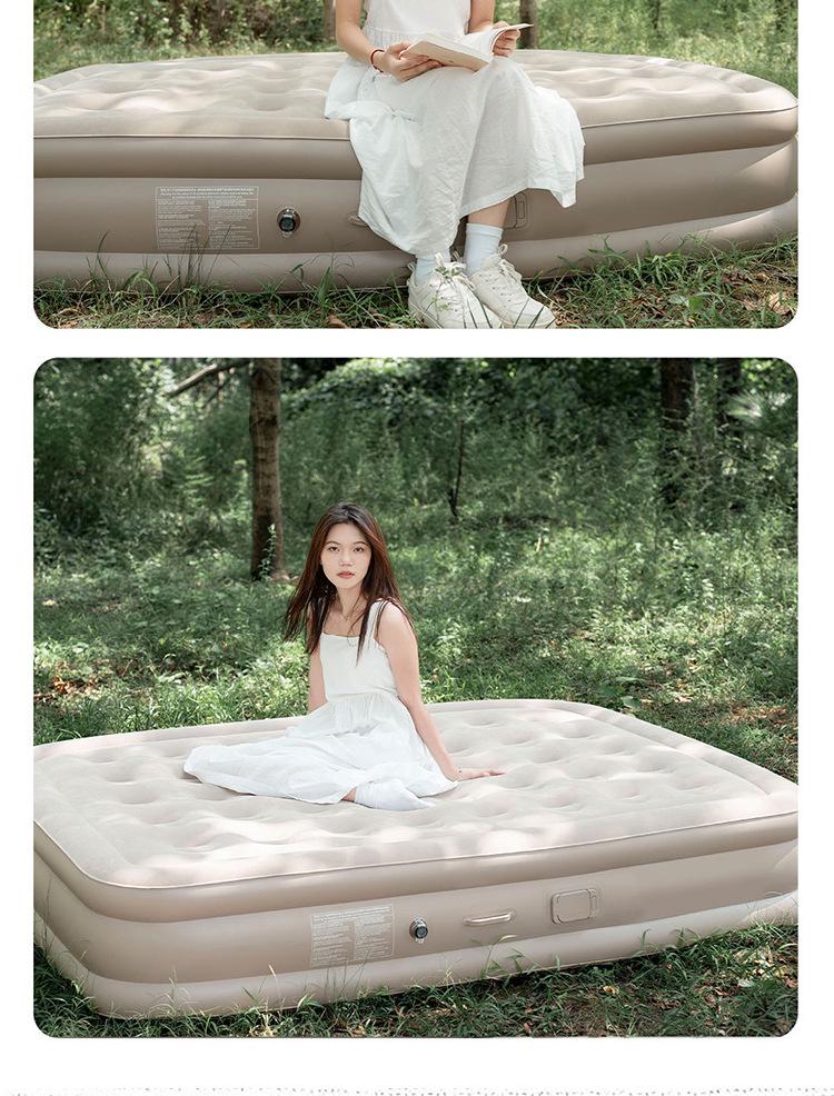 Portable Outdoor Inflatable Air Mattress - Single/Double Camping Bed