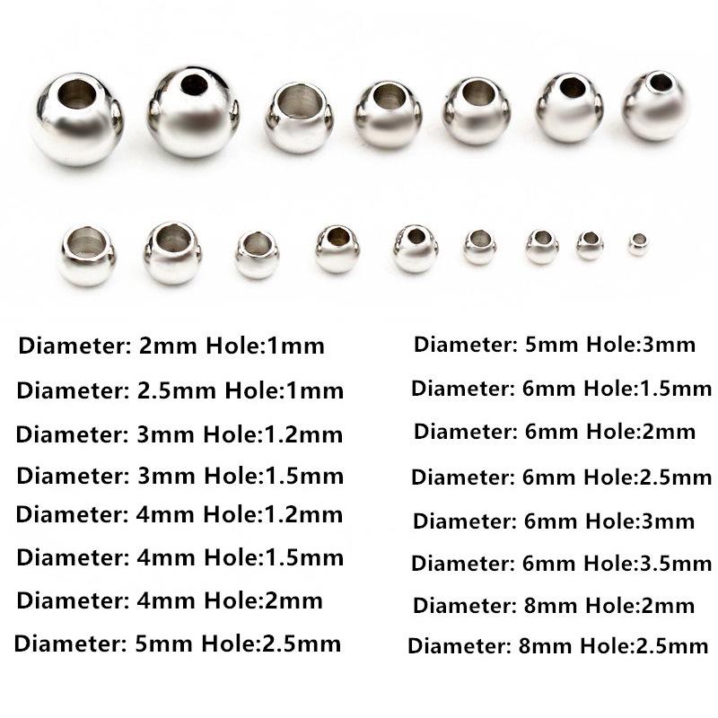 Colorfast Stainless Steel Spacer Beads: Through-Hole, Drilled Beads for DIY Jewelry, 30-100 Loose Beads