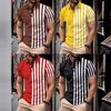 Neue Sommer Herren Kurzarm Poloshirt Streifen bedruckt Revers Poloshirt Herren T-Shirt Tops