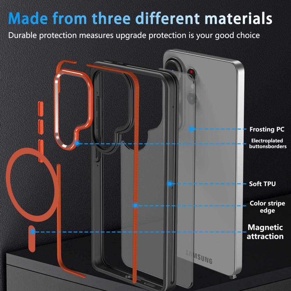 Carcasă Bicoloră Mată Transparentă Pentru Telefon Magsafe Samsung S26 Ultra S25 S24 S23 S22 Ultra Plus S25FE S25Edge Magnetică Rezistentă la Șocuri