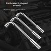 L-Shaped Hexagonal Double-Ended Socket Wrench with Perforated Elbow Design