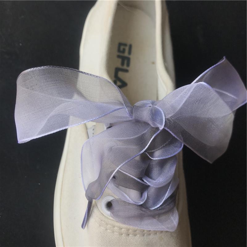 Șireturi pentru ghete din organza translucidă, cu gradient, de 2,5 cm