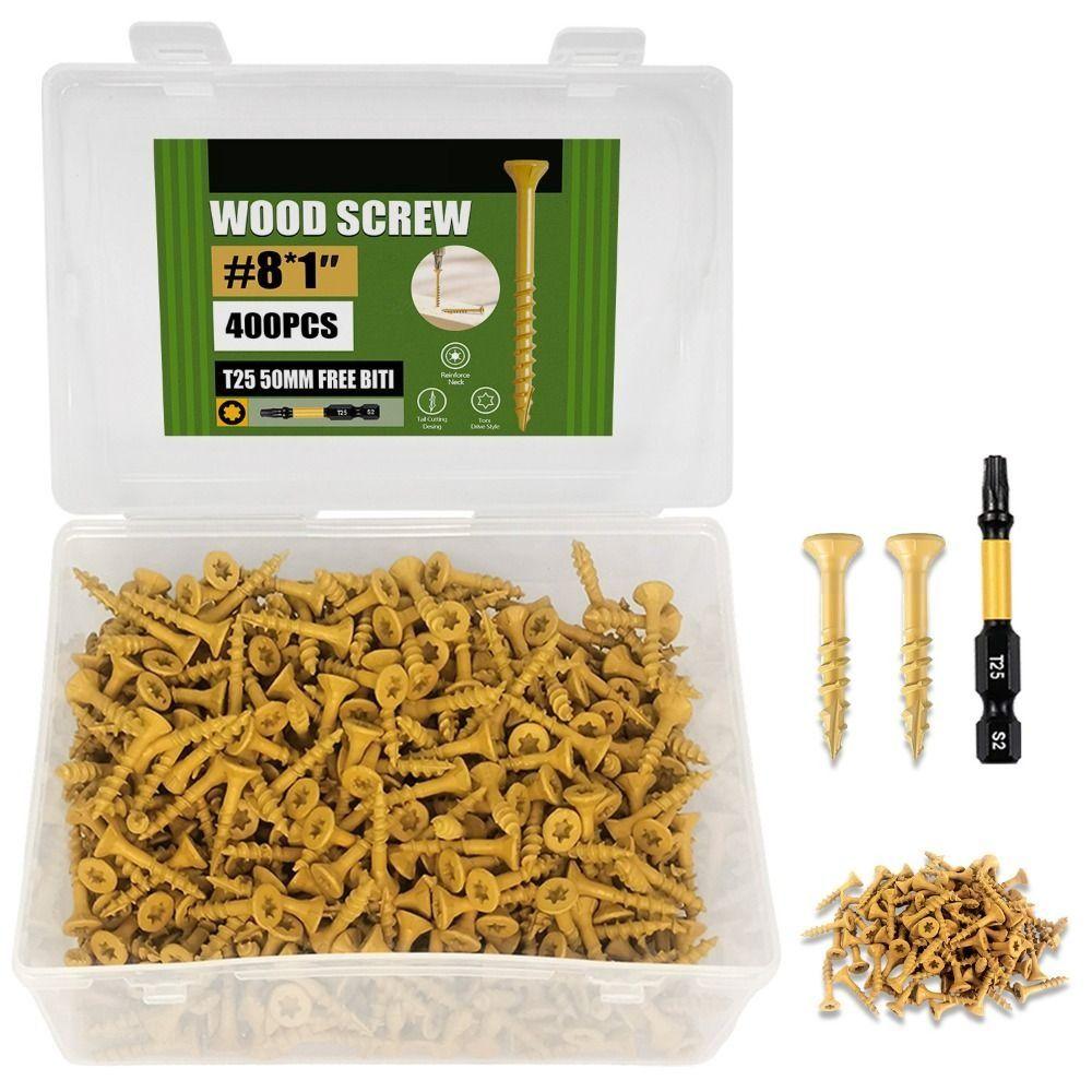 T 25 Star Drive Self-Drilling Wood Screws Epoxy Coated Rust Resistant Wood Screws Self Tapping Imperial Flooring Nails