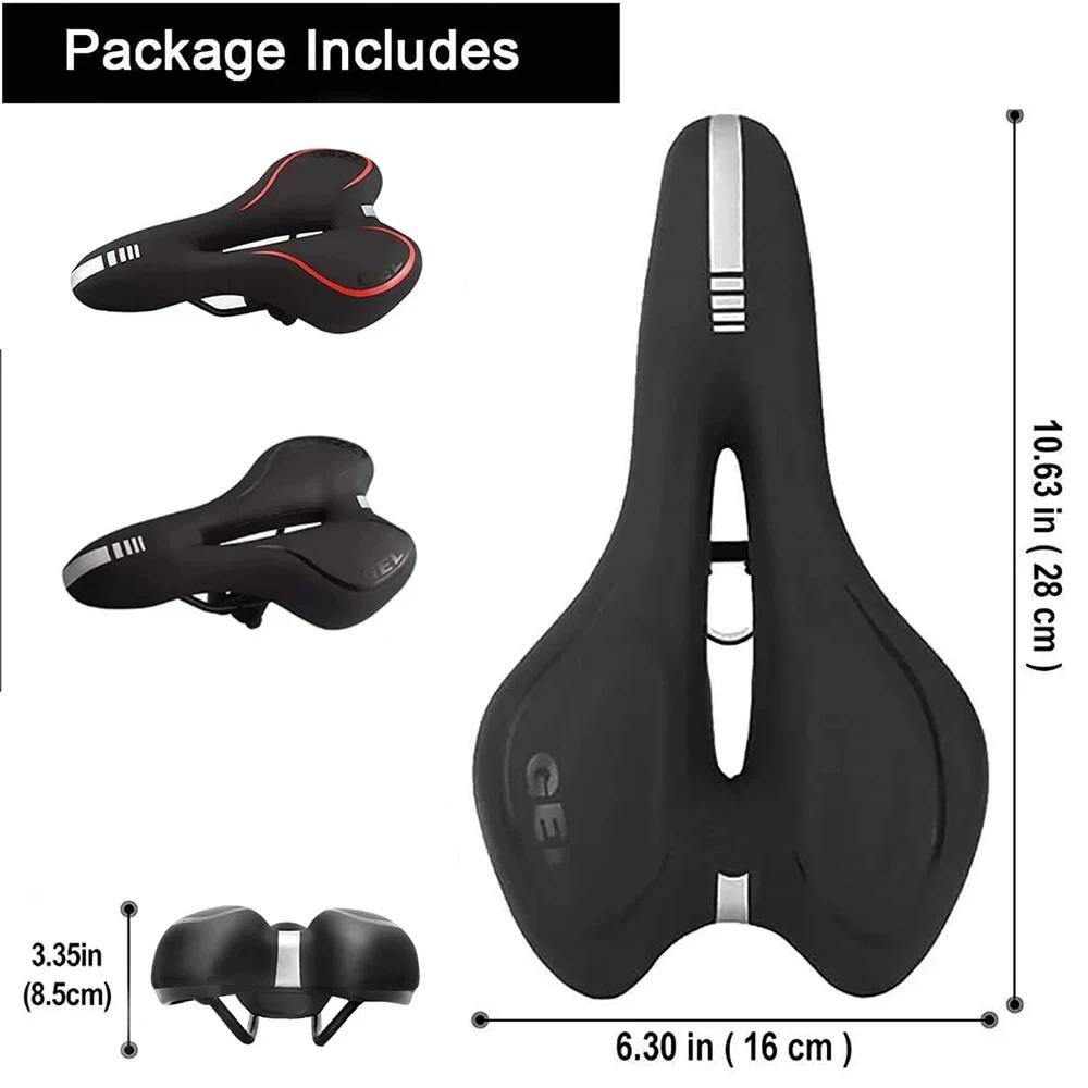 Shockproof Bike Saddle with Silica Gel Cushion PU Leather Surface Comfortable Cycling Seat for TimeTrial