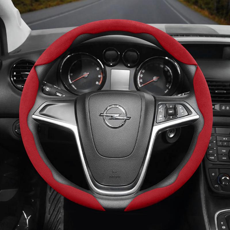 Suitable for Opel Anti-Slip Buckle Segmented Suede Steering Wheel Cover Suitable for Astra H Gtc J Insignia Corsa D E Mokka Vectra Zafira B Combo Wb3