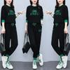 Übergröße Damen Frühling und Herbst Sportanzug Locker und Dünn Mode Lässig Western Stil Pullover Altersreduzierender Zweiteiler