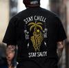 STAY CHILL STAY SALTY Bone Hand Coconut Tree Print Men's Unisex T-Shirt