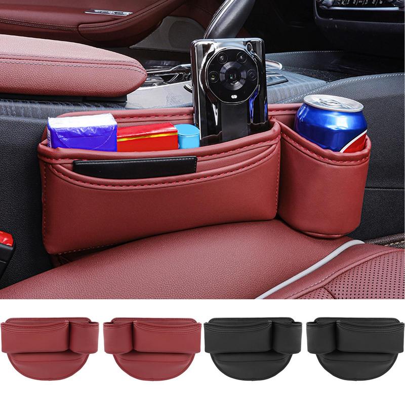 Becherhaltertasche für Auto Multifunktionale Auto-Aufbewahrungstasche Kunstleder Konsolen-Organizer Konsolen-Spaltfüller Auto