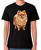 Pomeranian Hundeporträt T-Shirt Flauschiger Welpenliebhaber Geschenk Unisex Tee