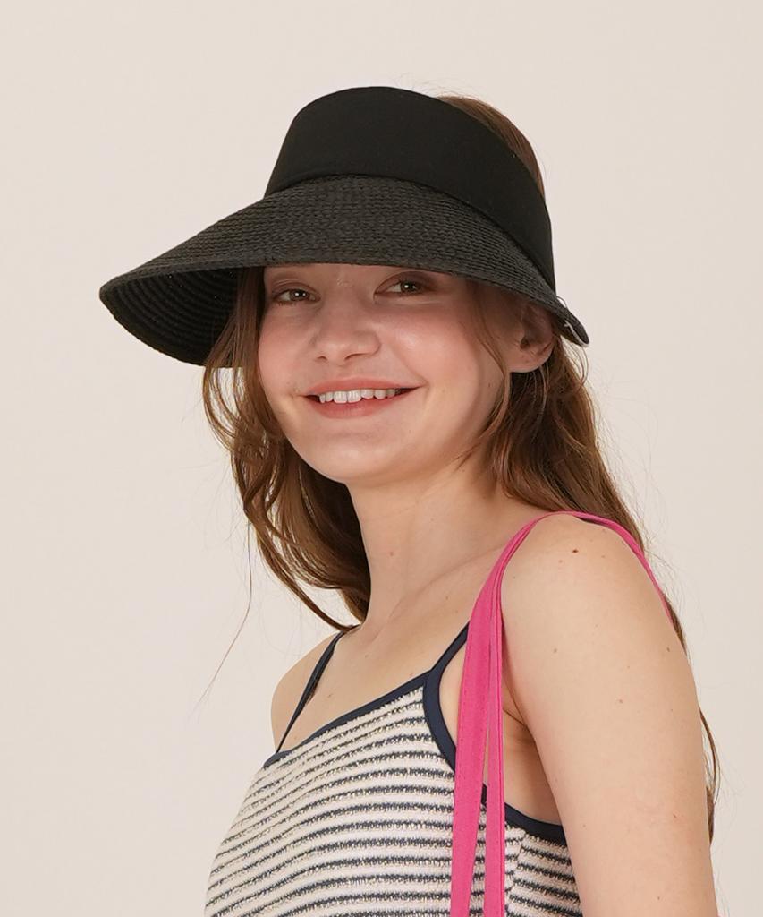 THE-ABON Beach Rattan Sun Cap Brown