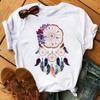 Modisches T-Shirt mit Traumfänger, Unisex, Unisex, Harajuku, T-Shirt mit Grafikdruck, modisches T-Shirt mit Rundhalsausschnitt, kurze Ärmel, Übergröße, Unisex