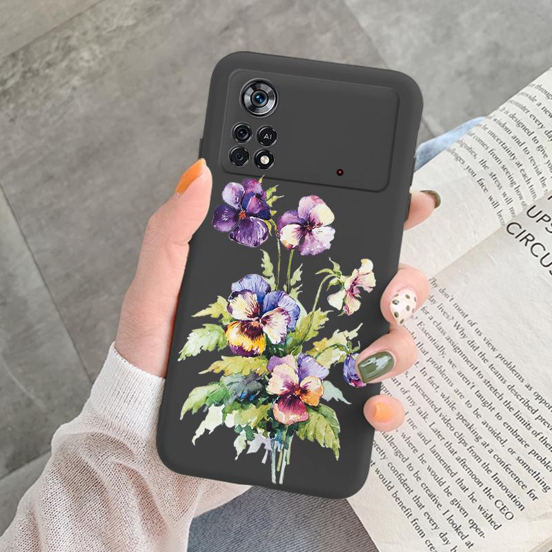 For Poco X4 Pro 5G M4Pro Cover Funda Vintage Flower Leave Protective Cover TPU Capa For Xiaomi Poco X4 Pocox4 X 4 M4 Pro Coque