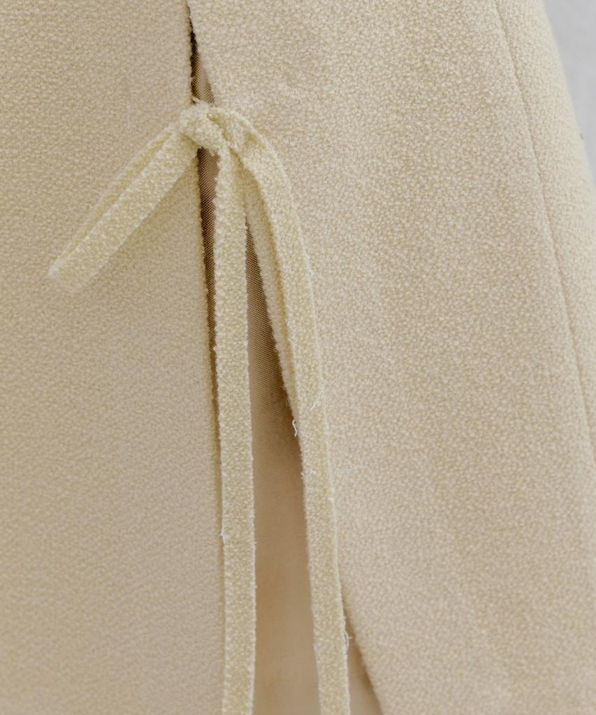 Okuka Wool Tweed Skirt Shorts - Beige