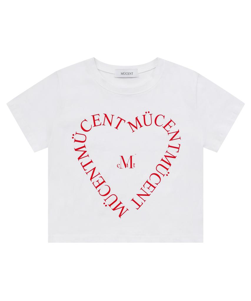 MUCENT Heart Lettering Short Sleeve T-Shirt (5 Colors)