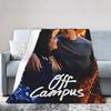 Off Campus Poster Flannel Blankets Winter Soft Bedding Throws for Girls Boys Bedroom Funny Bedspread Sofa Bed Cover