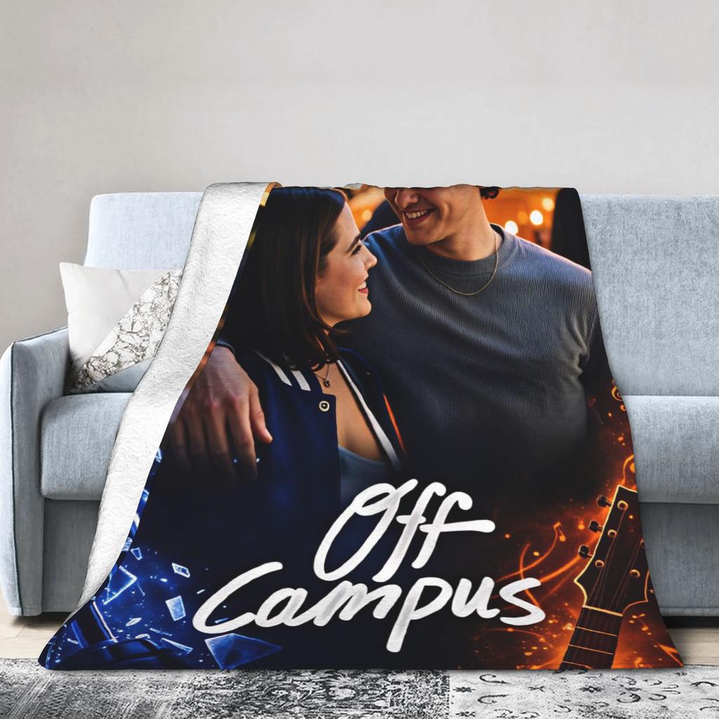 Off Campus Poster Flannel Blankets Winter Soft Bedding Throws for Girls Boys Bedroom Funny Bedspread Sofa Bed Cover