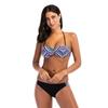 Costum de baie Retro de Vară cu Imprimeu în Dungă pentru Plajă, cu Material de Calitate Premium și Design Atemporal
