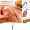 Stainless Steel Vegetable and Fruit Peeler with Ergonomic Wooden Handle for Kitchen Use Durable Blade Easy Grip Design