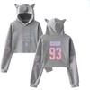 Bts Unisexe Kpop jung Kook Jimin 95 97 Hoodie Sweatshirt Oreilles de Chat Crop Tops