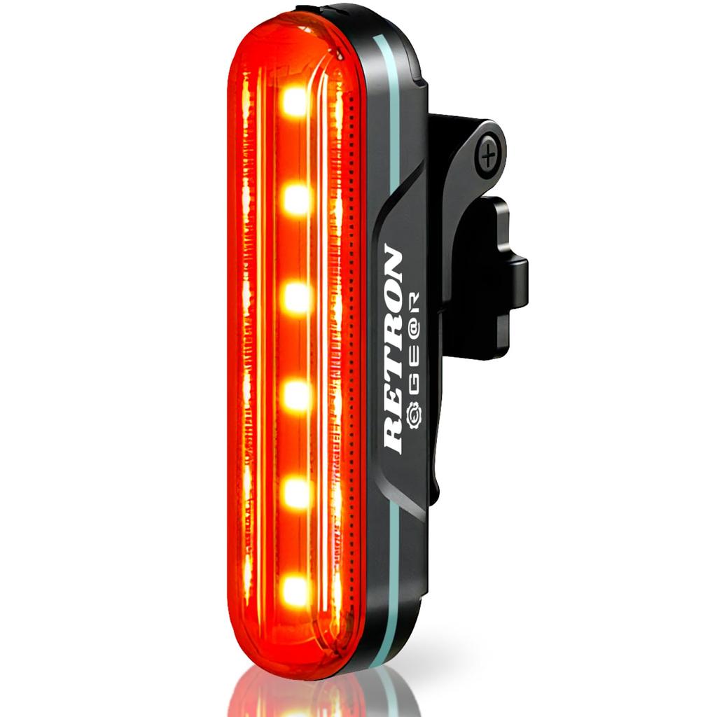 Retron Tail Light for Road Bikes, USB-C Rechargeable, Lightweight, Day and Night Use, for Hiking, Cycling, Commuting, and School