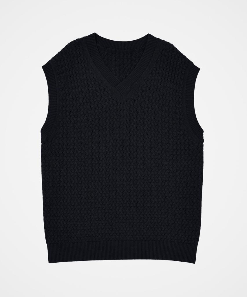 210Edit Men'S V-Neck Knit Vest_Zd3Sw007_Nav