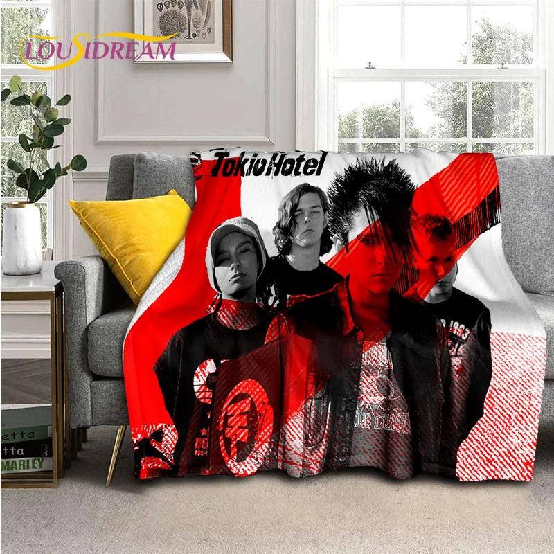 Couverture Douce en Flanelle Rock Band Tokio Hotel Bill Kaulitz pour Lit Chambre Canapé Pique-nique, Couverture Jetée pour Couvrir Loisirs Extérieurs Cadeau