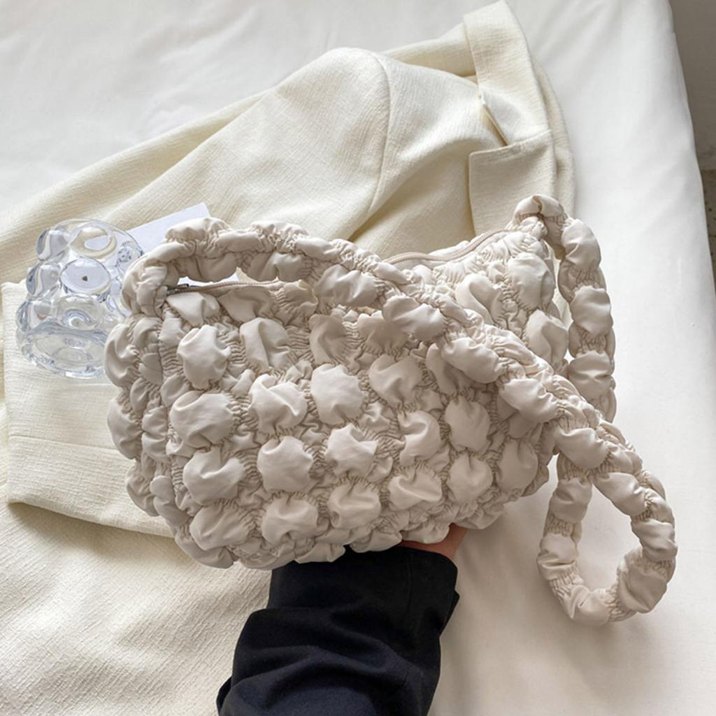 Zarte Handtasche Plissierte Wolkentasche Schultertasche Achseltasche Einfarbige Geldbörse Geschenk zum Valentinstag Muttertag