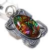 Natural Dicorich Glass Gemstone 925 Sterling Silver Gift Pendant 2.05" Q9u80