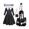 Movie Wednesday Addams Dress For Girls, Halloween Wednesday Addams Costume Outfit, Kids Cosplay Fancy Dress Up