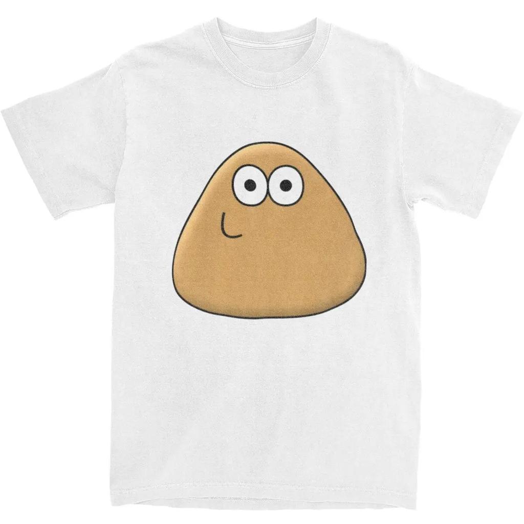My Pet Alien Pou T Shirt Merchandise for Men Women Pure Cotton Novelty Tees Short Sleeve Clothes Printed