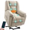 Electric Riser Armchair with Massage and Heating Function with Reclining Backrest, USB Ports, Remote Control, Beige