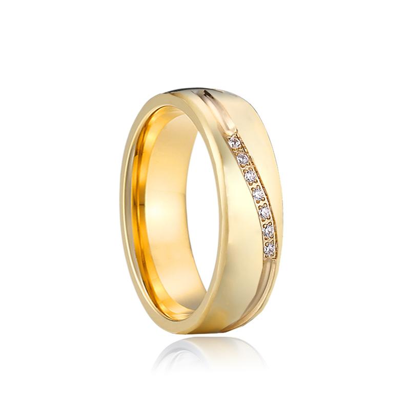 Couple Wedding Rings For Men Lover's Alliance Male Female Ringe Anniversary Stainless Steel Jewelry Ring Woman Gold Color