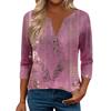 3/4 Sleeve Womens Tops For Women Henely Tops Button V Neck  Loose Fit Dressy Womens Summer Tops