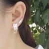1 Pair Cut Cat Fish Stud Earrings Sweet Little Fish Cat Studs for Women Gift Silver Studs Earrings