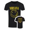 T-shirt Nirvana Happy Face Flower Sniffin Kurt Cobain Groupe Officiel Noir Neuf